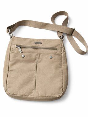 Baggallini Beige Tan Crossbody Shoulder Snap It Zip Bag